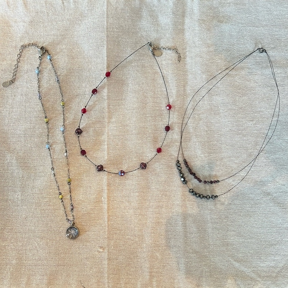 3 necklaces- 2 are adjustable length